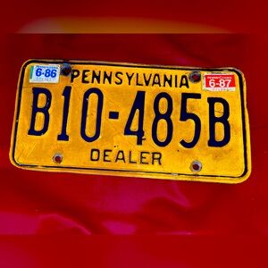 Pennsylvania 1986-87 Dealer License Plate. B10-485B